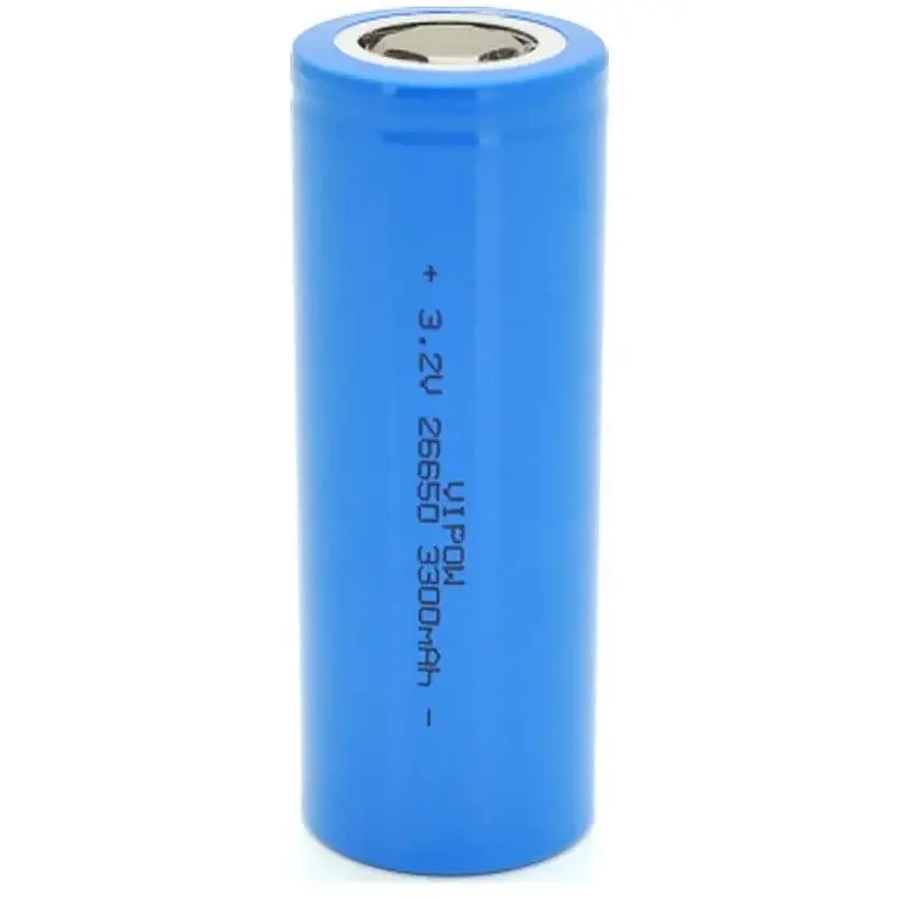 Акумулятор 26650 3300mAh, LiFePO4, FlatTop, 3.2V, Blue Vipow (IFR26650-3300mAhFT / 31075) - фото 1