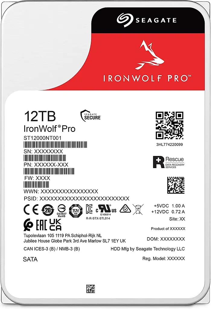Накопитель HDD SATA Seagate 12,0 ТБ IronWolf Pro 7200 об/мин 256 МБ (ST12000NT001) - фото 2