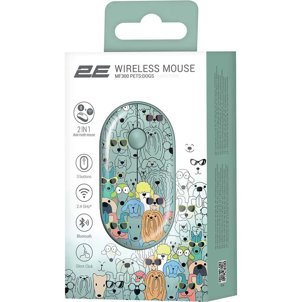 Бездротова миша 2E MF300 PETS:DOGS Silent WL BT, зелений (2E-MF300WPETSGN) - фото 2