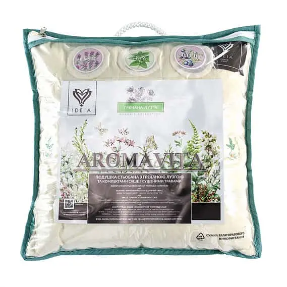 Подушка Ideia Aromavita с гречаною лузгою 40х40. Organic Collection (8-29870) - фото 2