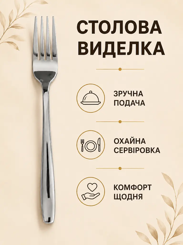 Набір столових приборів 24 предмети на 6 персон, ложки виделки ножі з нержавіючої сталі (49676231) - фото 6