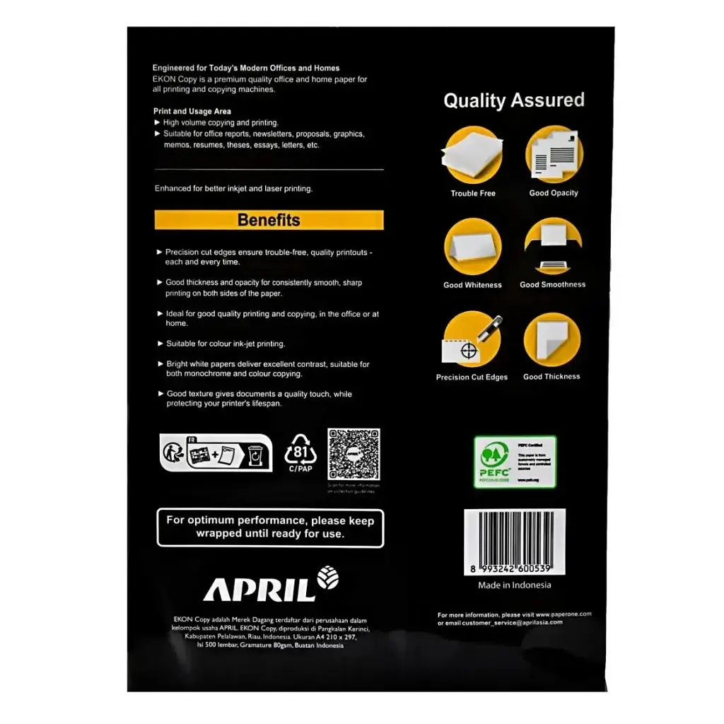 Папір A4, 80 г, 500 л, APRIL EKON класc C, APRIL (OP-EKON-A4-80-C) - фото 3