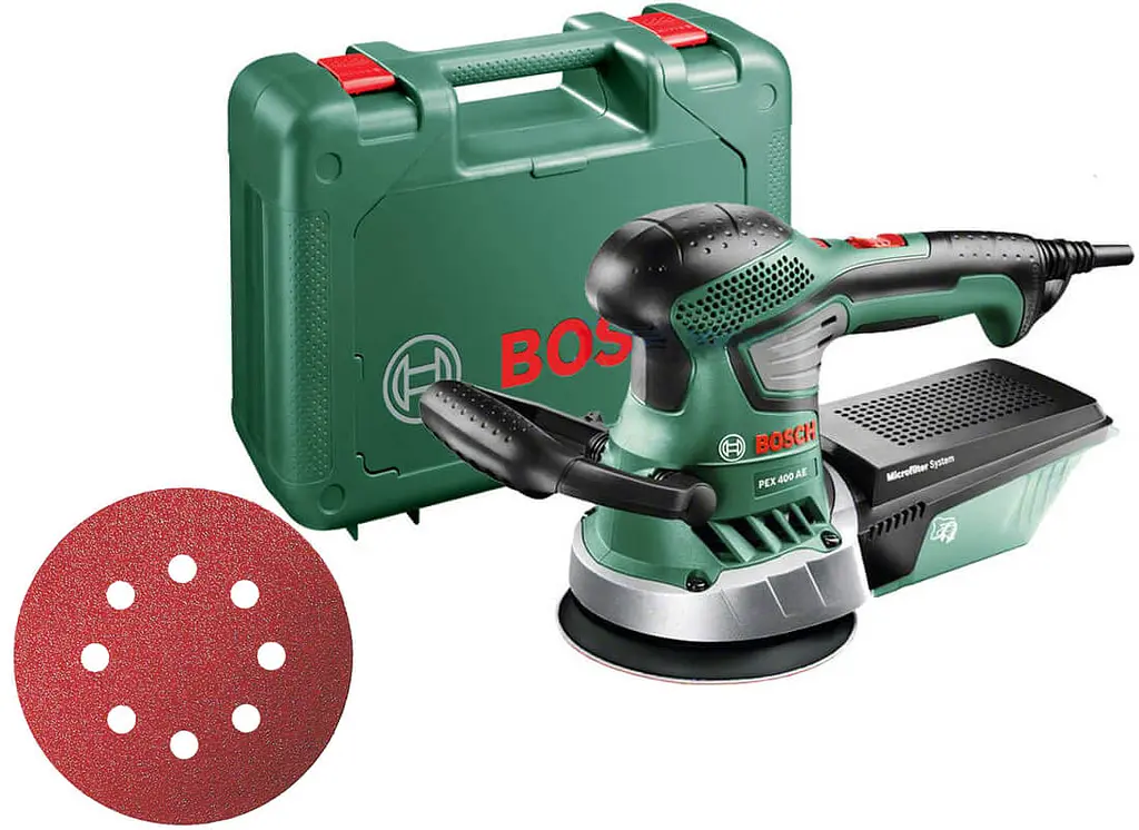 Ексцентрикова шліфувальна машина Bosch PEX 400 AE у валізі