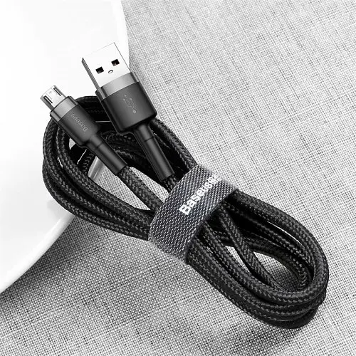 USB кабель Baseus Cafule for Micro 2.4A/1m сірий-чорний CAMKLF-BG1 - фото 7