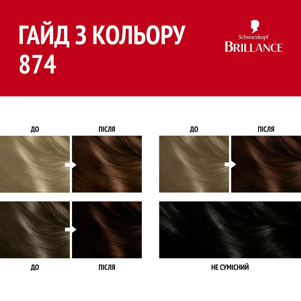 Фарба для волосся Brillance 874 бархатистий каштан 160 мл (2025024) - фото 5