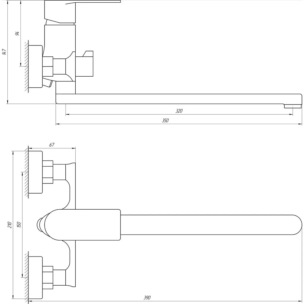 Смеситель для ванны Globus Lux Niagara GLN-0208 - фото 4