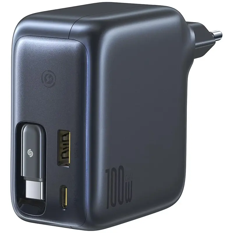 МЗП Baseus EnerCore CJ11 PD100W+QC3.0 with retractable cable (1USB-A/2C) (E0120M) Cluster Black - фото 3