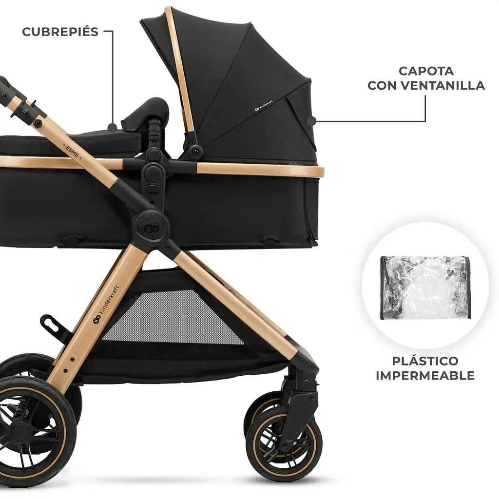 Універсальна коляска 2 в 1 Kinderkraft Esme Black (KSESME00BLK2000) - фото 3