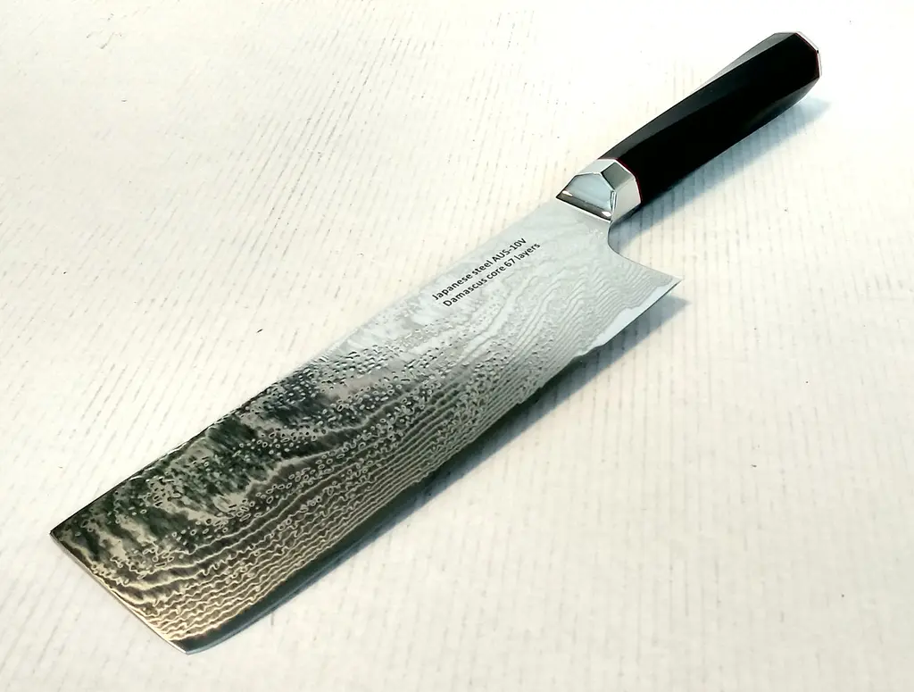 Ніж кухонний-сокир 17 см Damascus DK-AK 3005 AUS-10 дамаська сталь 73 шари - фото 9