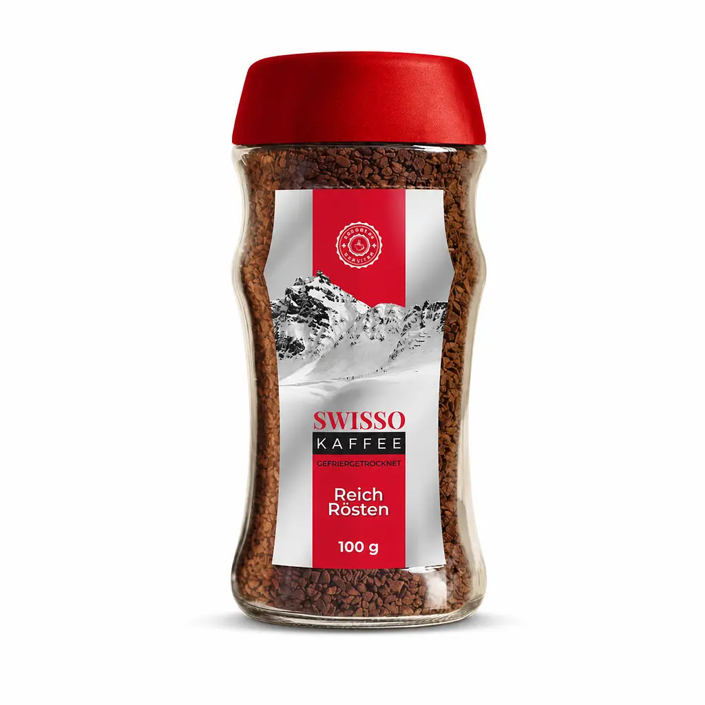 Кава розчинна сублімована Swisso Kaffee Reich Rösten Instant 100% Arabica 100 г