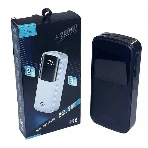 Универсальная зарядная батарея Konfulon Joko J12 Power Bank 20000Mah 22.5W (Черный) - фото 2