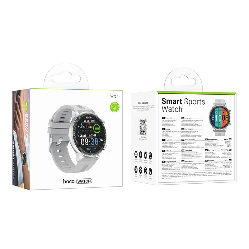 Смарт-годинник HOCO Y31 37mm, 250 mAh, Smart sports watch(call version) Silver - фото 2