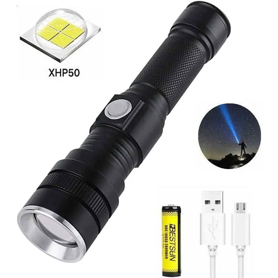 Ручний ліхтар Bailong BL-611-P50 CREE XHP50 акумуляторний світлодіодний 18650 - фото 2