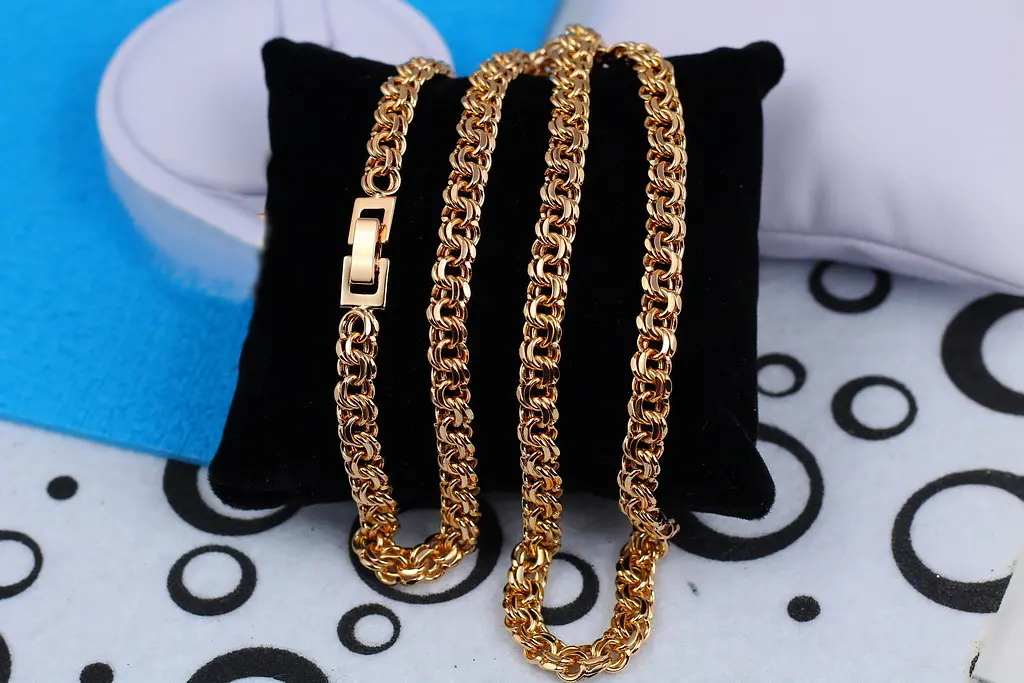 Ланцюг Xuping Jewelry круглий бісмарк застібка як на годиннику 45 см 6 мм золотистий
