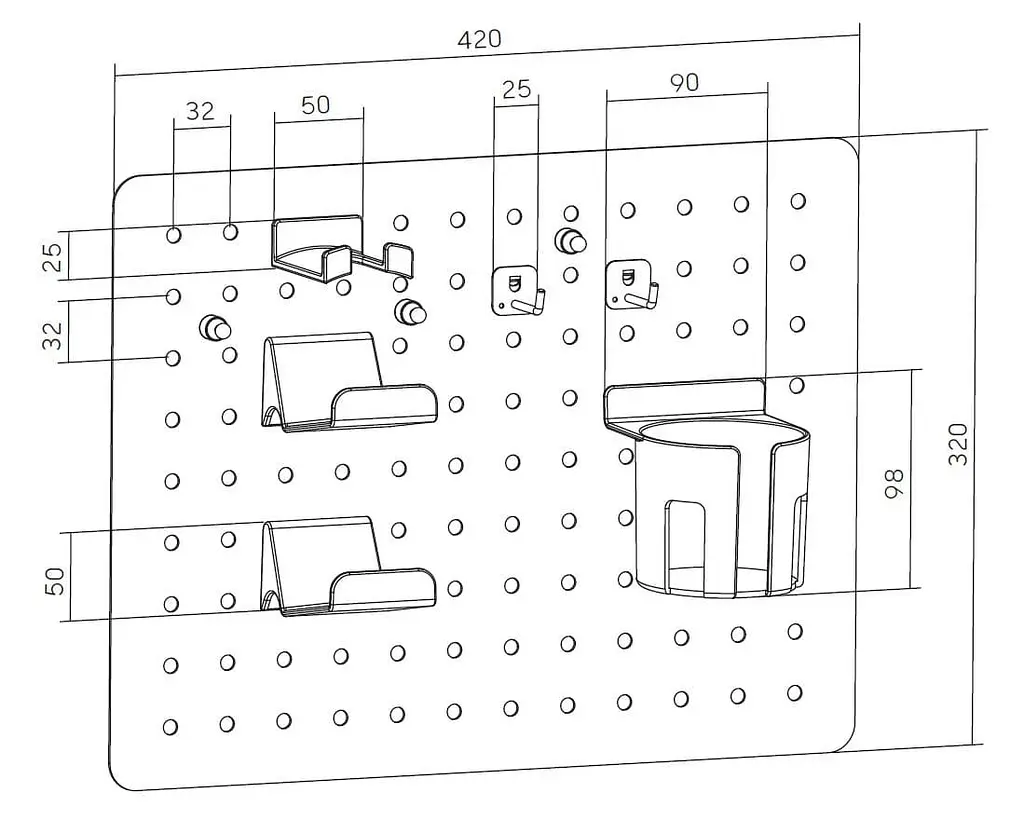 Настінна дошка-органайзер Officepro WO600B Black - фото 6