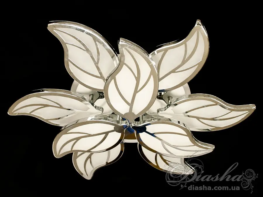 Люстра стельова LED Diasha 8028/6+3HR, 140W, 3200K-6500K, хром, сучасний стиль з пультом та диммером