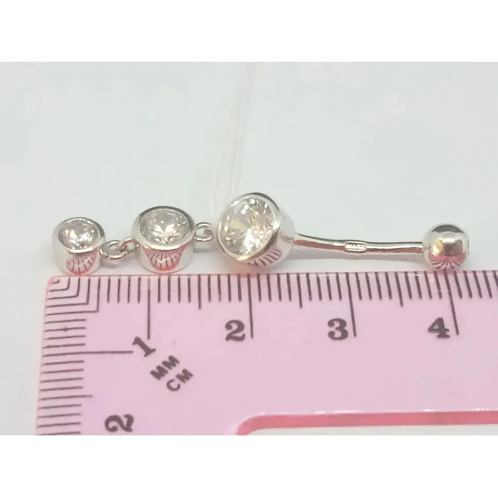 Серебряная серьга для пирсинга пупка Silvex 925. ПР2Ф/032 - фото 4