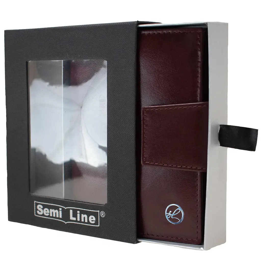 Кошелек женский кожаный Semi Line RFID Dark Red (P8261-2) - фото 4