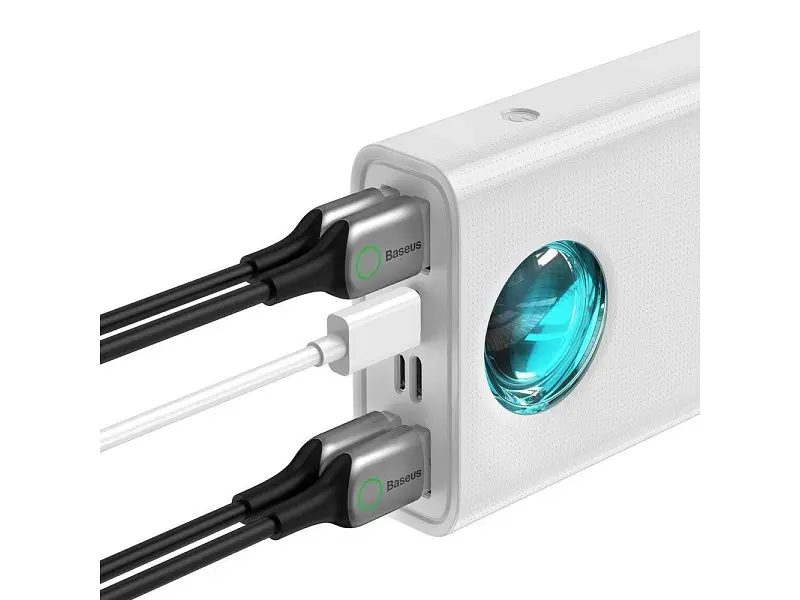 Зовнішній акумулятор (Power Bank) BASEUS Amblight Digital Display Quick Charge 65W 30000mAh White (PPLG-A02) - фото 4
