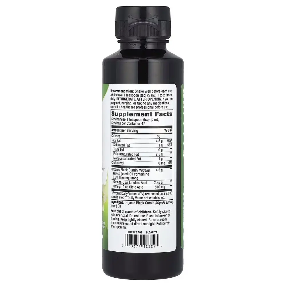 Натуральная добавка Nature's Way Organic Black Seed Oil, 236 мл - фото 2