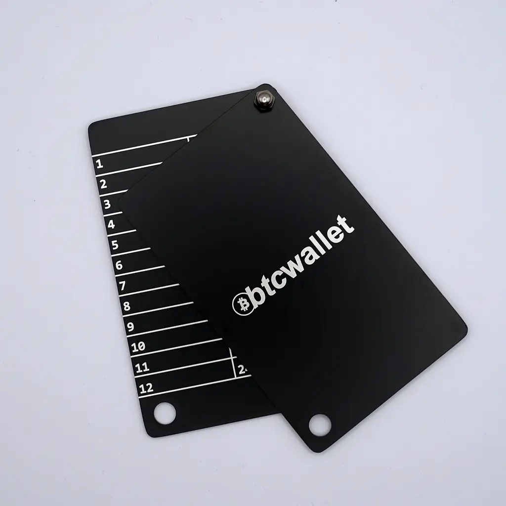Металеві пластини Btcwallet Black Plate для зберігання сід-фрази, 2 штуки + кріпильний болт - фото 7