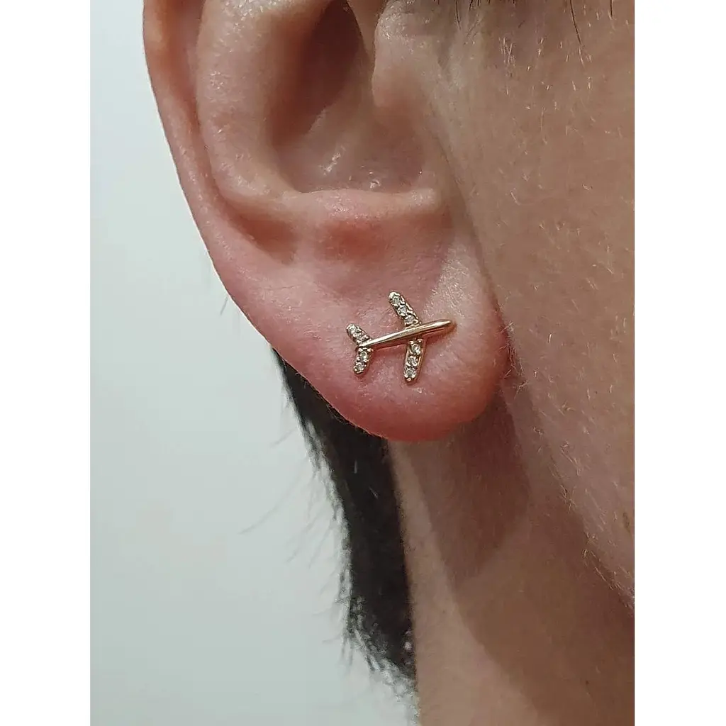 Золоті сережки-пусети Родинні коштовності з фіанітами. 131216 - фото 2