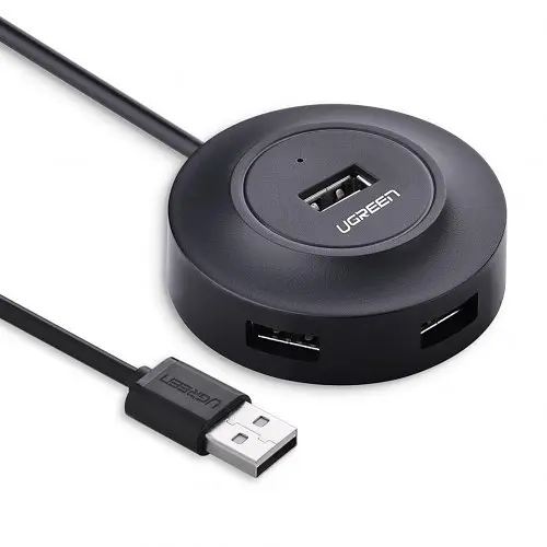 USB-хаб (концентратор/розгалужувач) Ugreen CR106 USB 2.0 Hub 4 порти 1m чорний (20277) UGR-20277