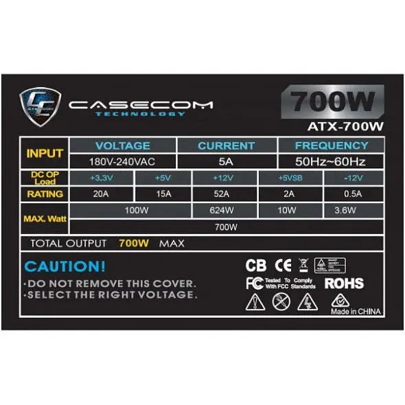 Блок живлення Casecom 700W (CM 700 ATX) [141306] - фото 3