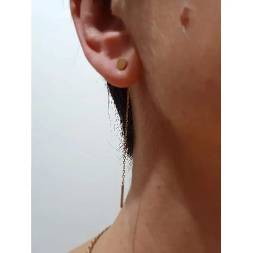 Золоті сережки-протяжки Платон. 1С226/00Б - фото 2