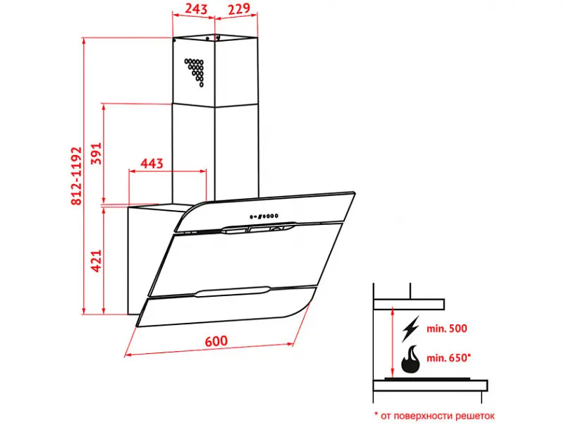 Витяжка Perfelli DNS 6793 B 1100 BL LED Strip - фото 7