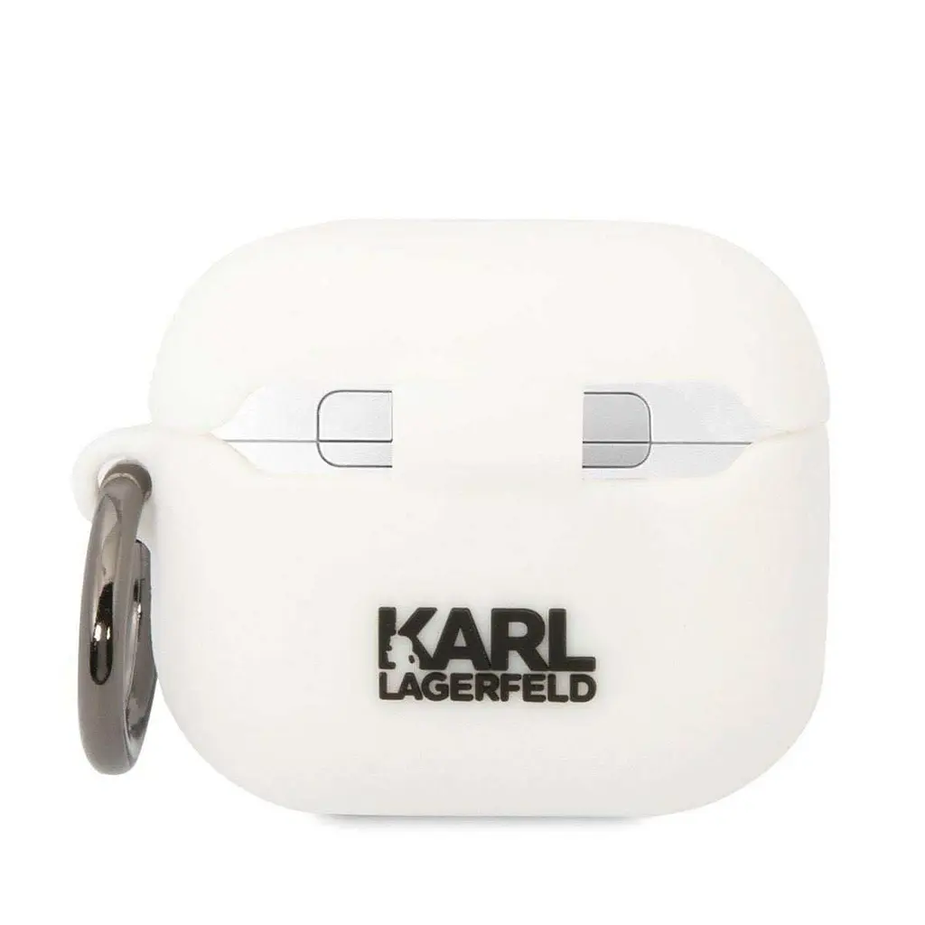 Силиконовый чехол Karl Lagerfeld 3D Logo NFT Karl Head для Airpods 3 White (57983112331) - фото 2