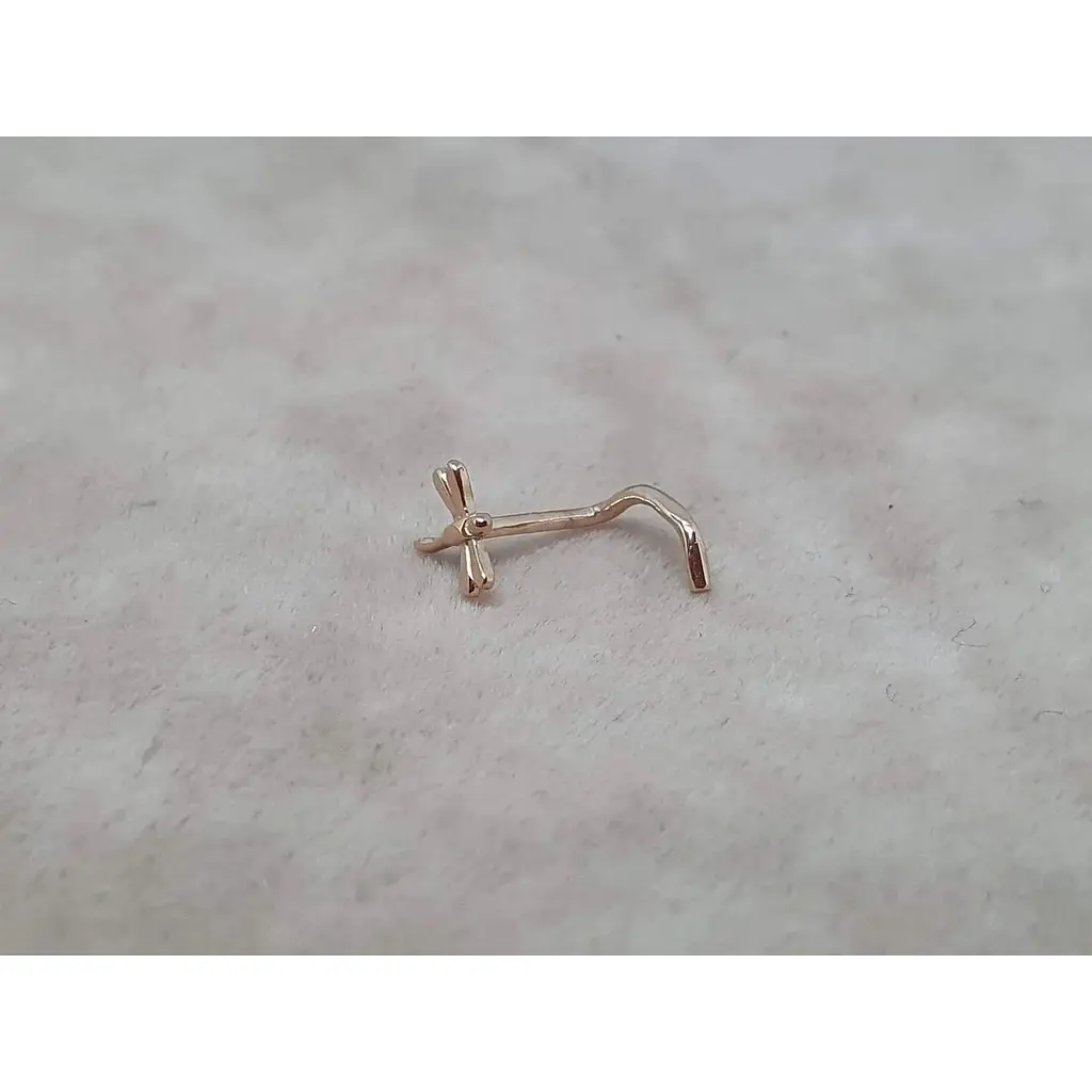 Золотая серьга-пирсинг в нос Dear. 1014 - фото 2