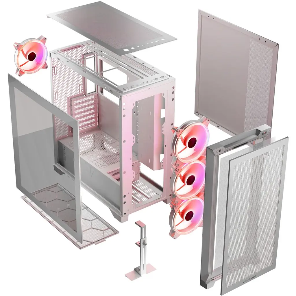 Корпус Modecom VOLCANO EXPANSE S ARGB 4x140 мм fans MIDI USB 3.0x2+TYPE-C WHITE без БЖ ATX (AT-EXPANSE-SG-20-000000) - фото 7