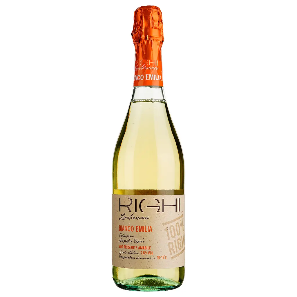 Игристое вино Righi Lambrusco Emilia IGT, белое, полусладкое, 7,5%, 0,75 л - фото 1