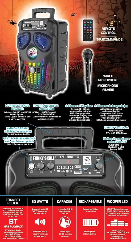Bluetooth колонка iDance FS400 80W з LED підсвіткою та караоке - фото 7