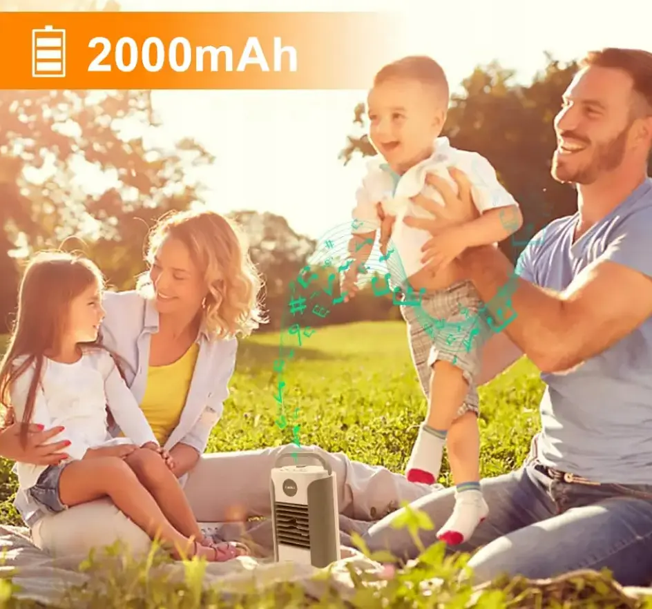 Охолоджувач повітря Bluetooth колонка 3в1 акумуляторний 2000mAh Carruzzo Q95D - фото 9