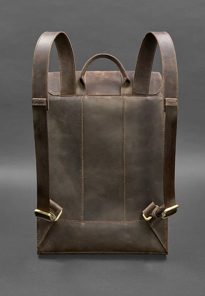 Шкіряний рюкзак Brit темно-коричневий Crazy Horse - фото 4