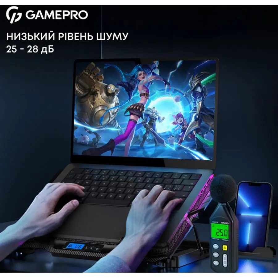 Охлаждающая подставка для ноутбука до 15,6 дюйма GamePro GPCP-560 5xfans - фото 8