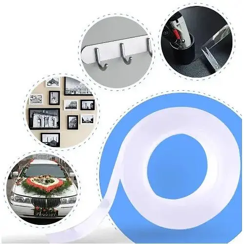 Клейка стрічка Mindo Ivy grip tape універсальна двостороння багаторазова 3 м прозора - фото 4