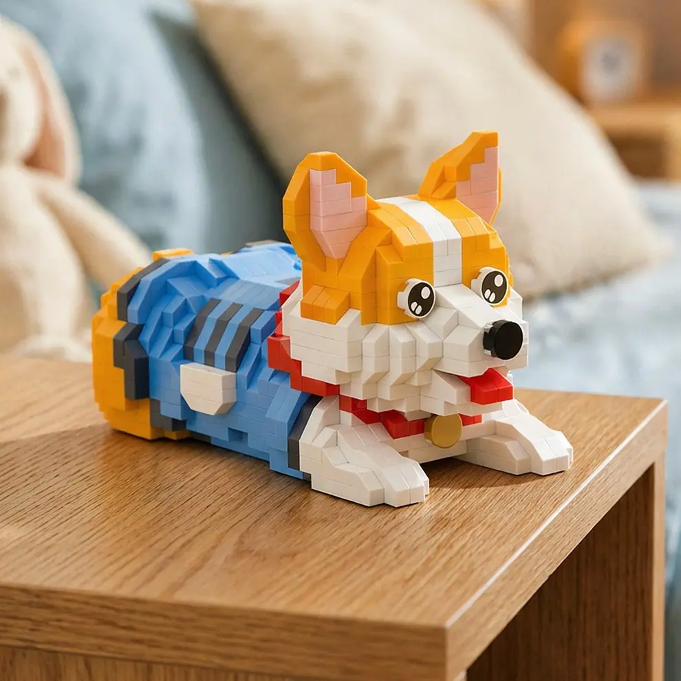 Конструктор Daya Mini Blocks Коргі 806 деталей, міні блоки, фігурка собаки коргі, подарунок для дітей від 8 років - фото 4