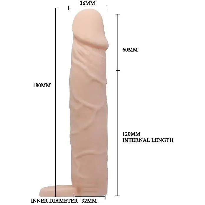 Насадка Pretty Love Penis Sleeve BI-026227, Телесный - фото 9