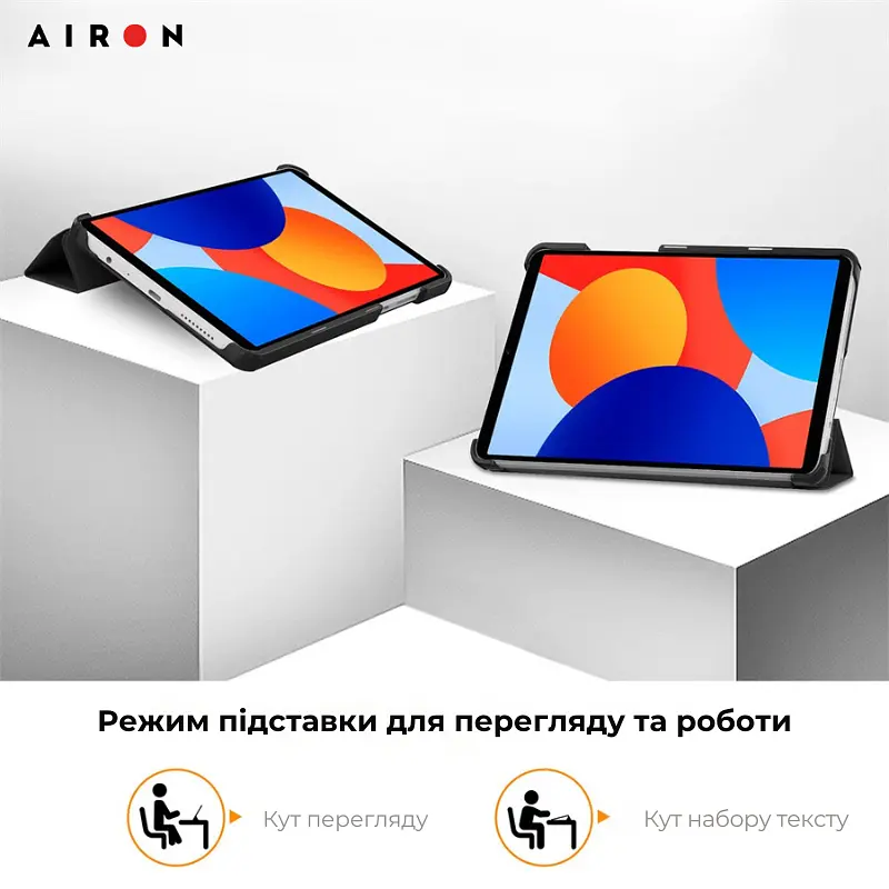 Чехол AIRON Premium для Xiaomi Redmi Pad SE 8.7" 2024 с защитной пленкой и салфеткой Black - фото 8