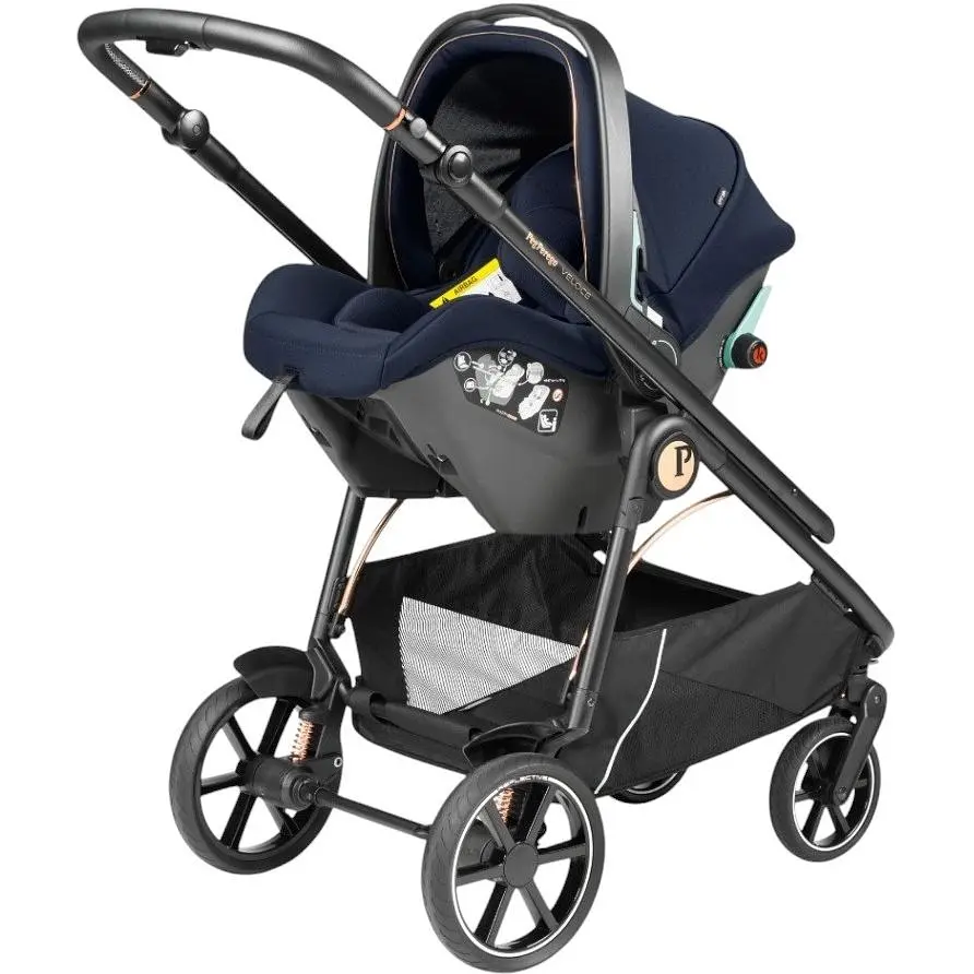 Коляска Peg-Perego Veloce Blue Shine SL 3 в 1 з підставкою до люльки синя - фото 5