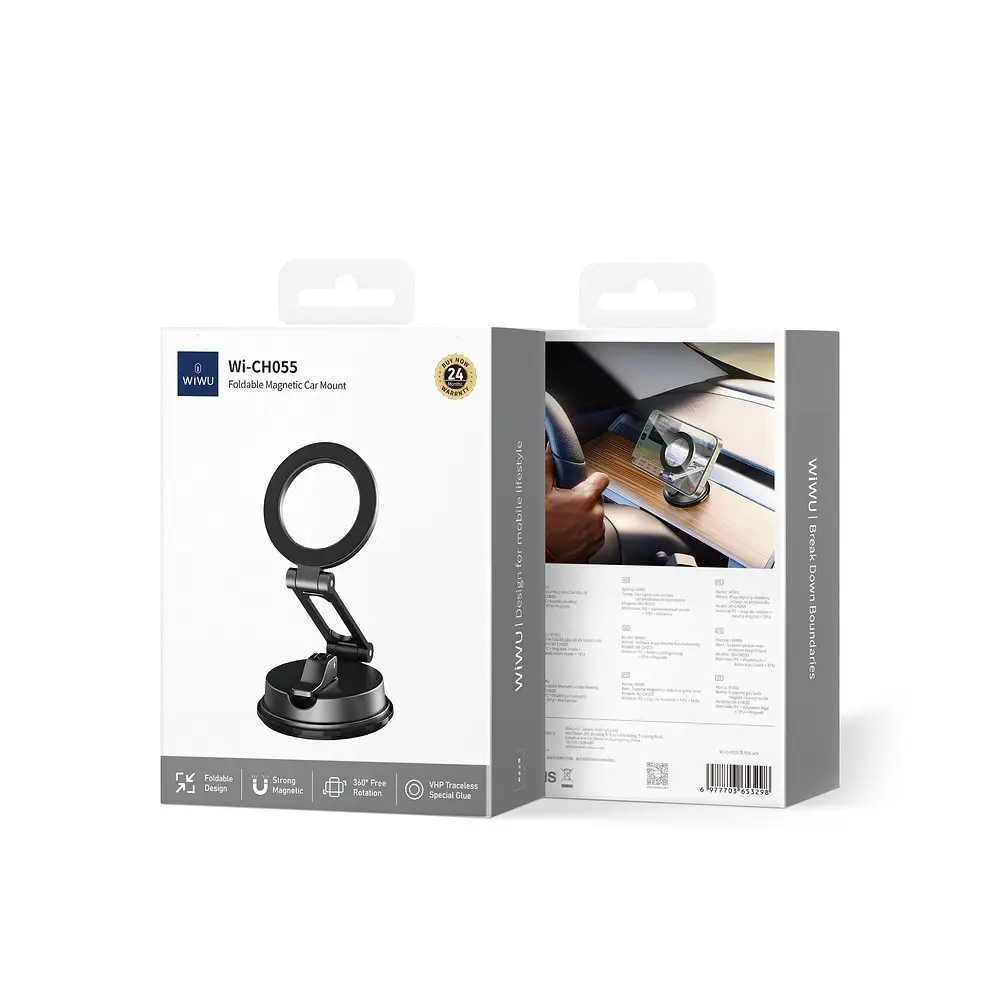 Автотримач WIWU Foldable Magnetic Car Mount Wi-CH055 Чорний - фото 2