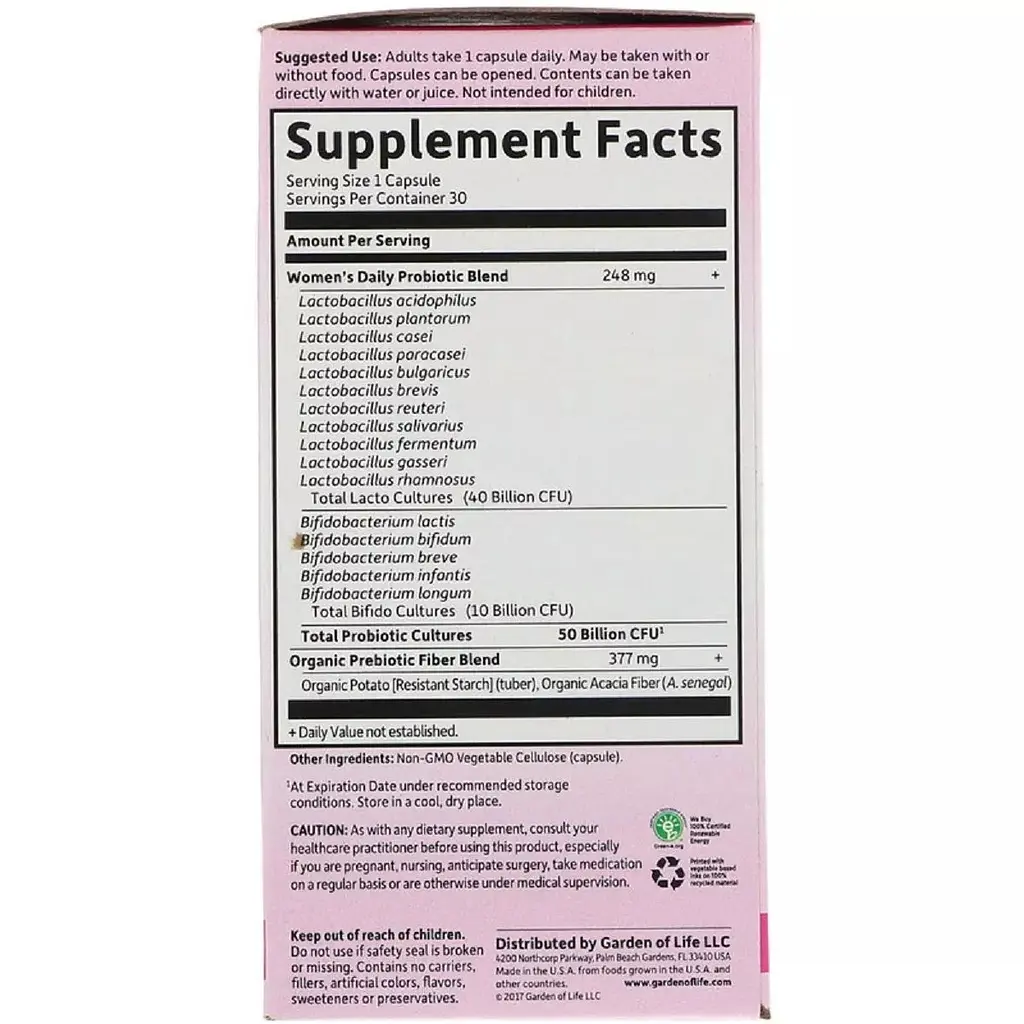 Пробіотики для жінок Garden of Life Once Daily Dr. Formulated Probiotics 30 вегетаріанських капсул - фото 2