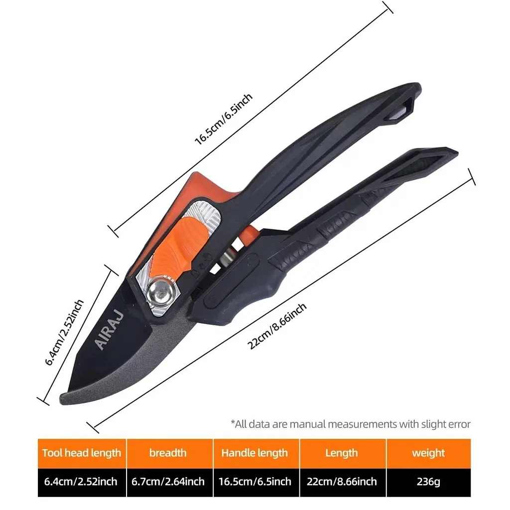 Садовый секатор Airaj 2102A профессиональный из нержавеющей стали 22 см - фото 6