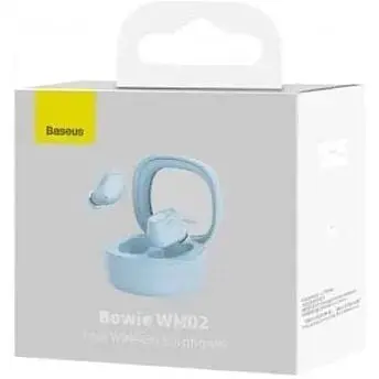 Бездротові навушники Baseus Bowie wm02 TWS GPS в кейсі блакитні NGTW370203 - фото 5