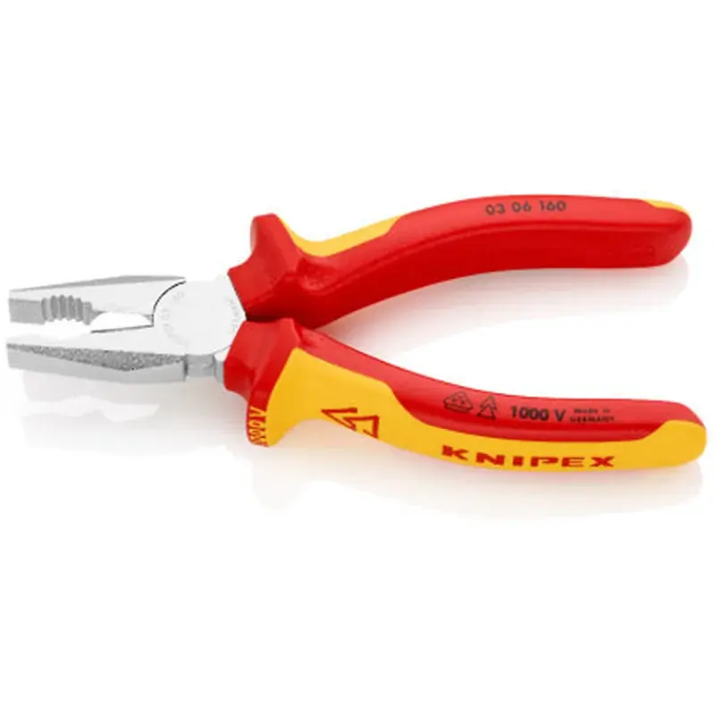 Плоскогубці KNIPEX комбіновані діелектричні VDE (03 06 160) - фото 2
