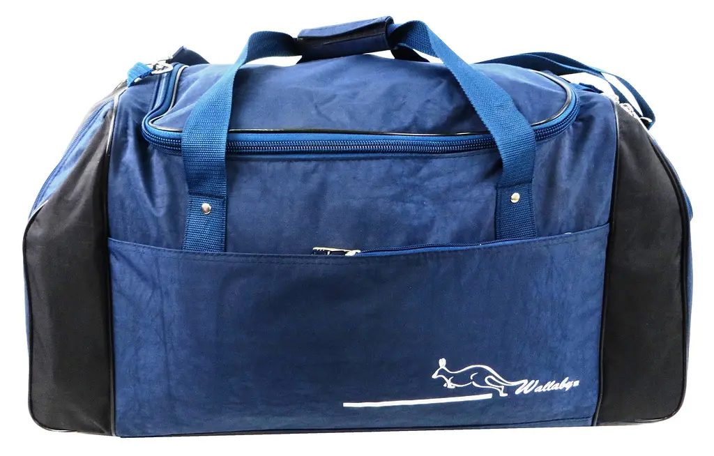 Сумка спортивна Wallaby з нейлону 59 л 48×32×28 см Синя з чорним - фото 2