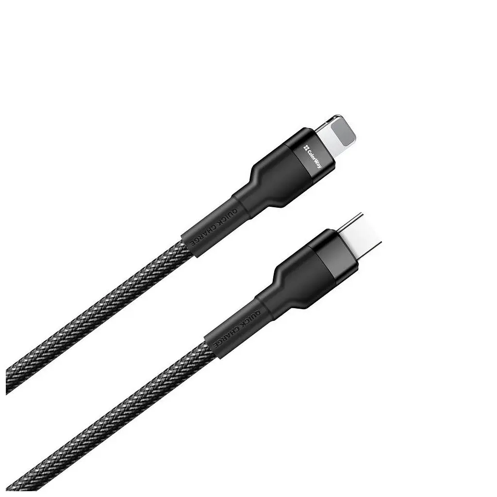 Дата кабель USB-C to Lightning 0.3m 3А black ColorWay (CW-CBPDCL054-BK) - фото 2